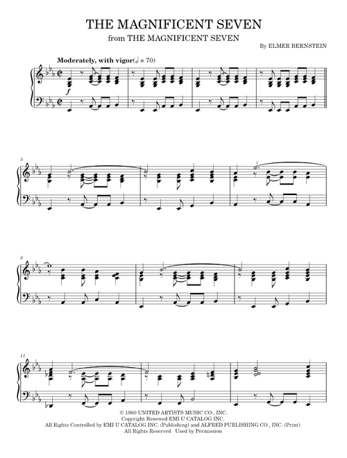 The magnificent seven - Elmer Bernstein (Piano Solo)
