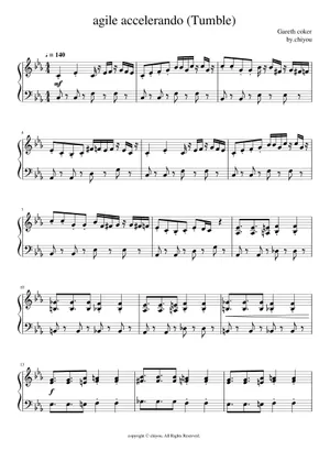 Tumble Score Agile Accelerando(Tumble) – Gareth Coker Sheet Music for Piano (Solo ...