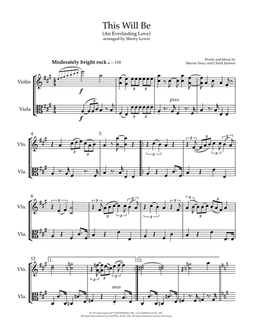This Will Be (An Everlasting Love) (Arr. Sherry Lewis) - Natalie Cole (Instrumental Duet)