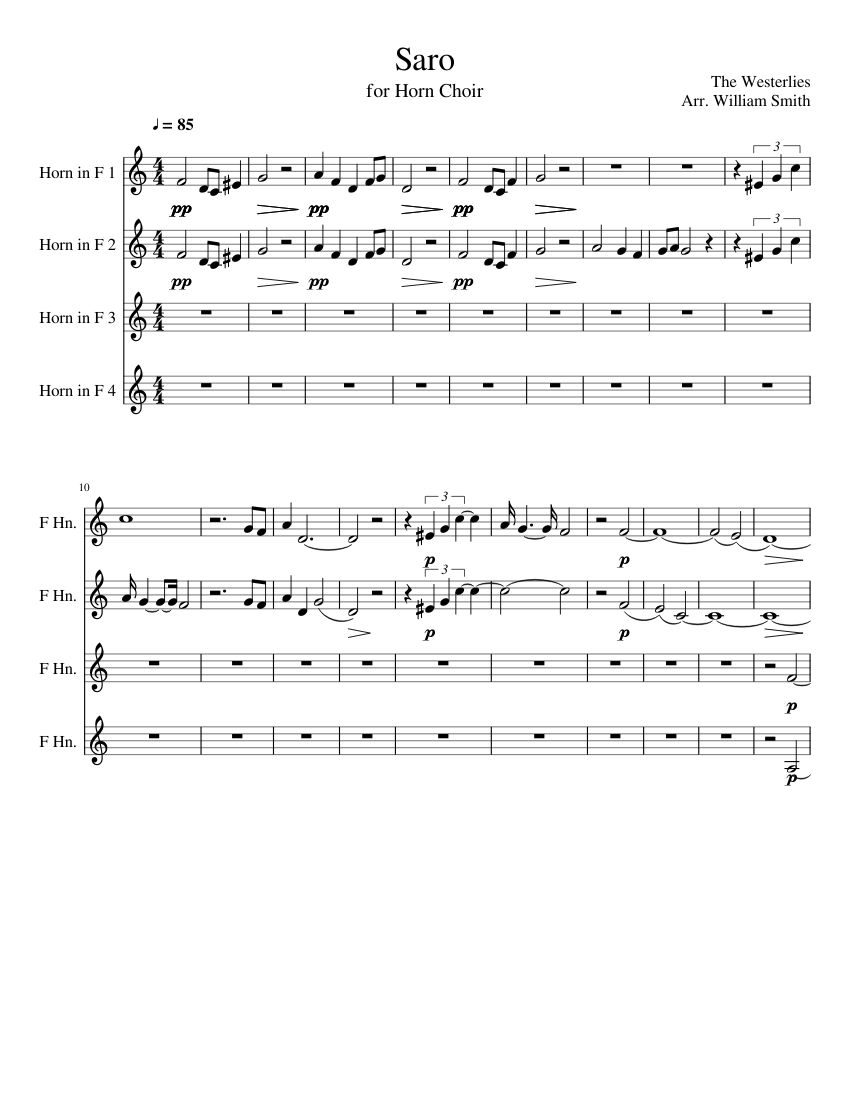 Saro for Horn Choir piano tutorial
