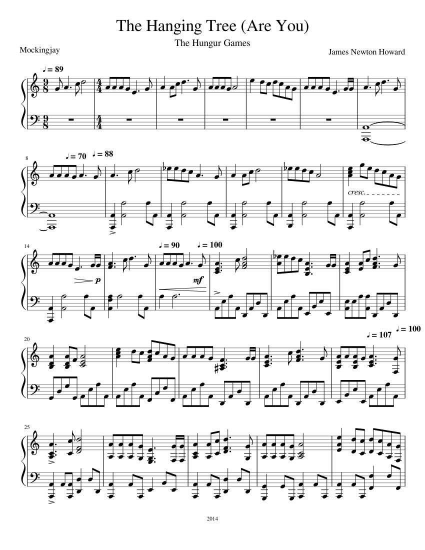 The Hanging Tree (Are You) Sheet Music for Piano (Solo