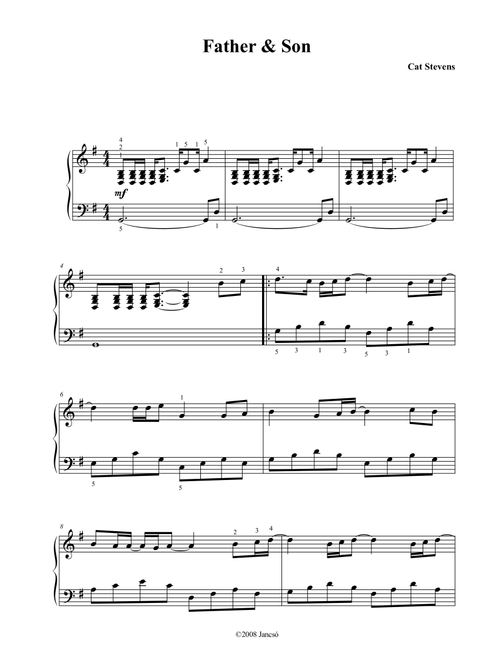 Father And Son (Arr. Thomas Jancso) - Boyzone (Piano Solo)