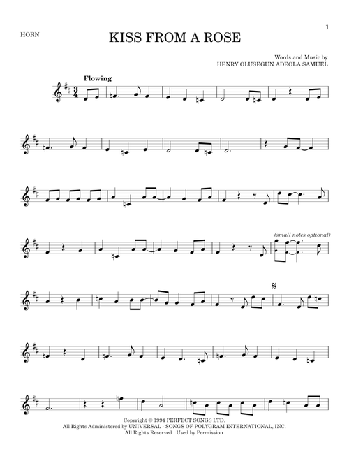 Kiss From A Rose - Seal (French Horn Solo)