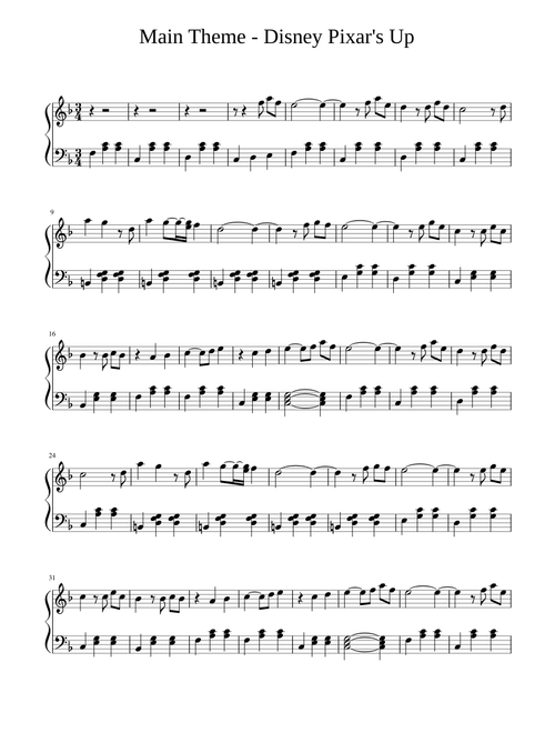 Disney Pixar Up Theme Piano