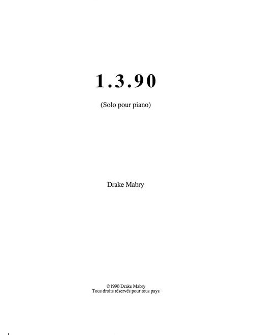 1.3.90 (Solo for piano) - Drake Mabry (Piano Solo)