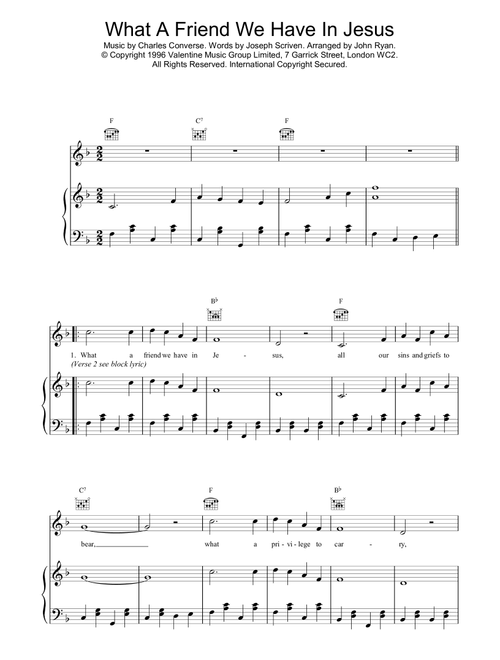 What A Friend We Have In Jesus - Daniel O'Donnell, Mahalia Jackson, Joseph M Scriven (Piano-Vocal-Guitar (Piano Accompaniment))