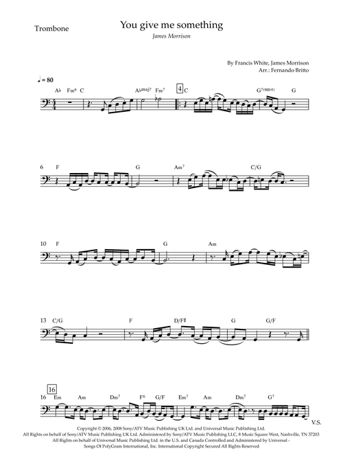 You Give Me Something (Arr. Fernando Britto) - James Morrison (Trombone Solo)
