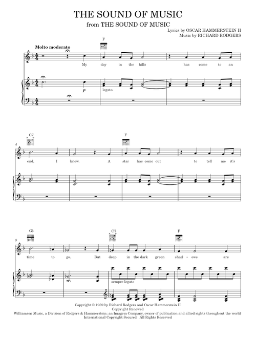 The Sound Of Music (from The Sound of Music) - Rodgers & Hammerstein, The Sound Of Music Musical (Piano-Vocal-Guitar)