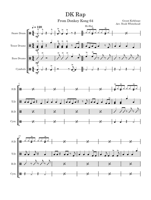 DK Rap for Drumline - Arr. Noah Whitehead