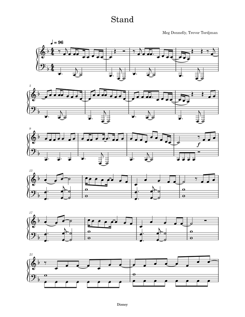Stand sheet music for piano solo musescore