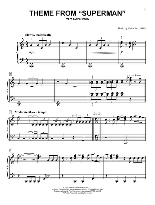 Theme From "Superman" - John Williams (Easy Piano)