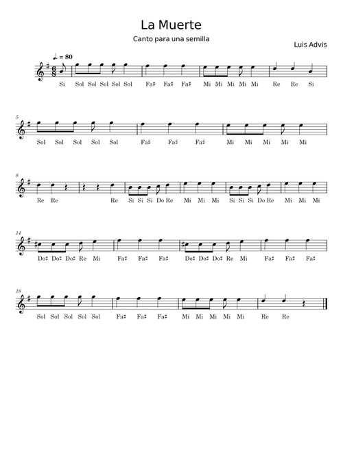 La Muerte, Canto para una Semilla - Luis Advis