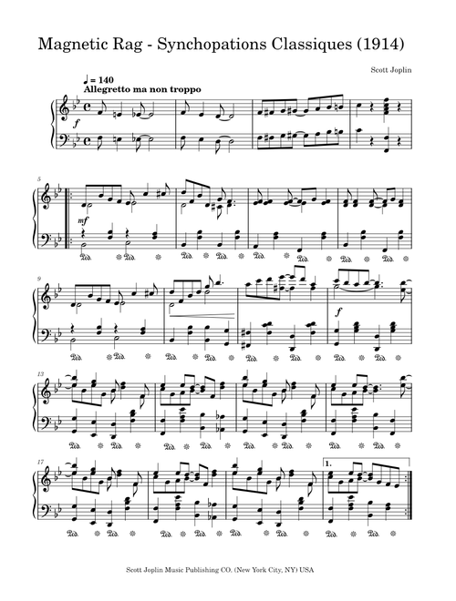 Magnetic Rag by Scott Joplin (1914)