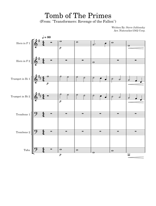 Tomb of the Primes – Steve Jablonsky (From: "Transformers: Revenge of the Fallen")