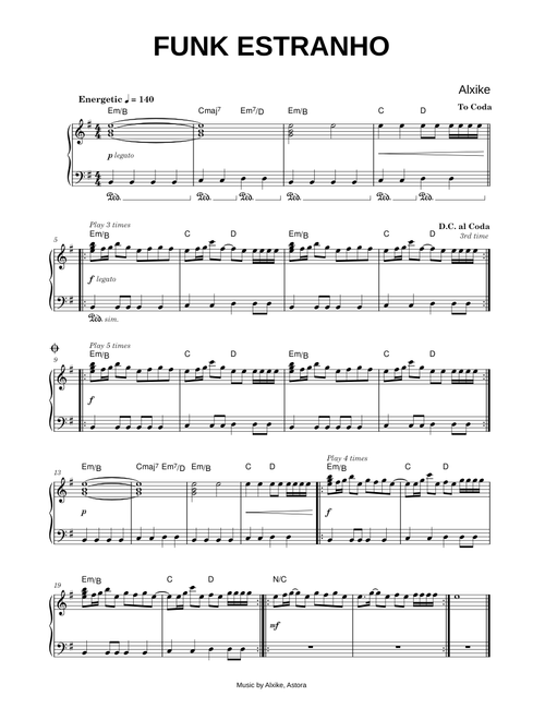 Funk Estranho - Alxike (Piano)