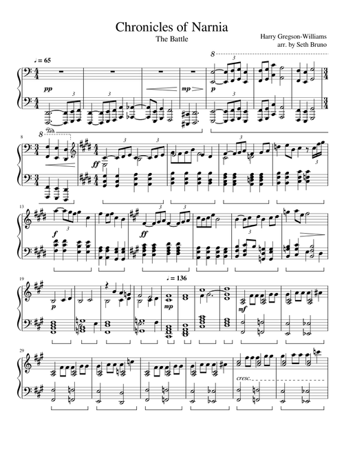 Chronicles of Narnia: The Battle - Piano