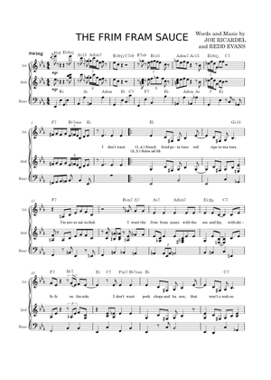 Frim Fram Sauce - Joe Ricardel Sheet Music with Chords for Synthesizer ...