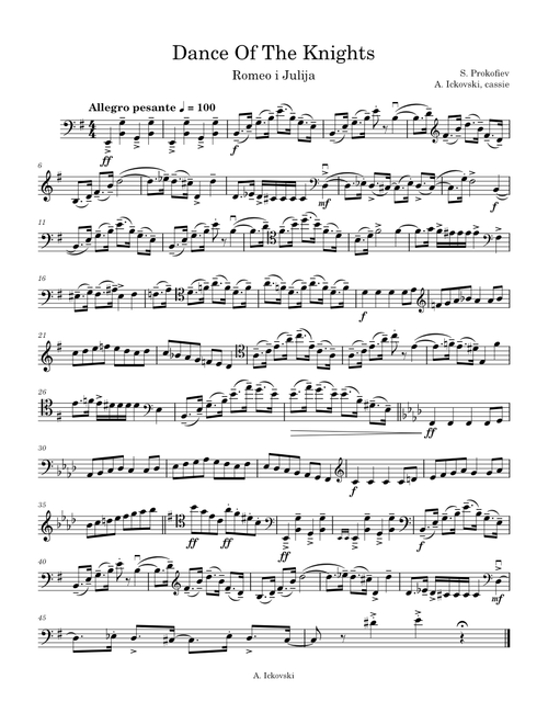 Dance of the Knights (Solo Cello) – Sergei Prokofiev