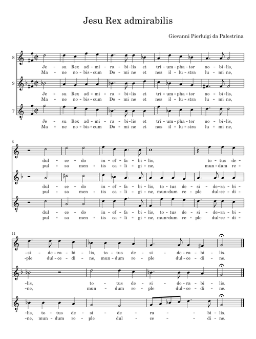 Jesu! Rex admirabilis - Giovanni Pierluigi da Palestrina