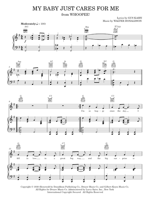 My baby just cares for me - Nina Simone (Piano-Vocal-Guitar)