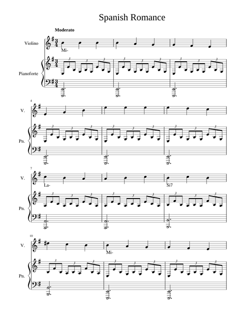 Spanish Romance piano and violin