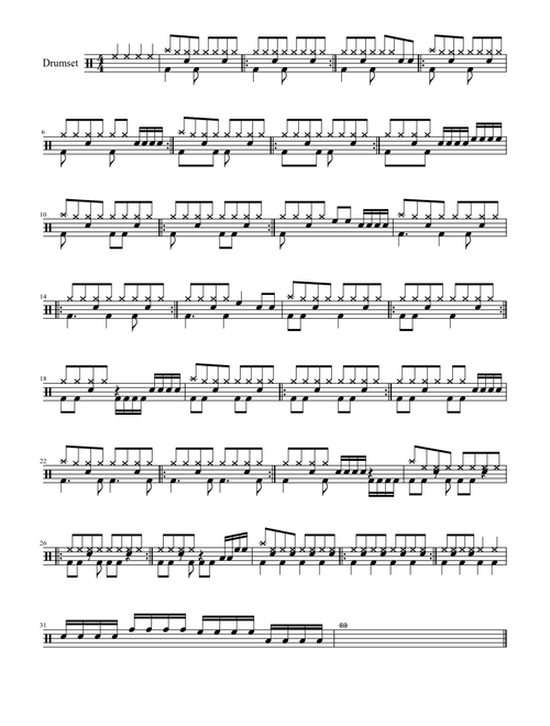 Drums rock grooves - 8th note - beginner practice