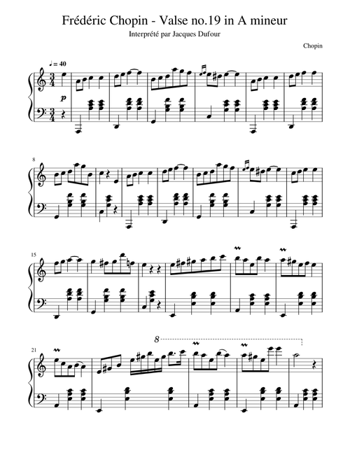 Frédéric Chopin - Valse no.19 in A mineur - J. Dufour