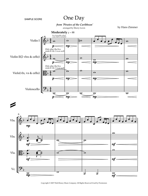 One Day (Arr. Sherry Lewis) - Hans Zimmer (String Ensemble)