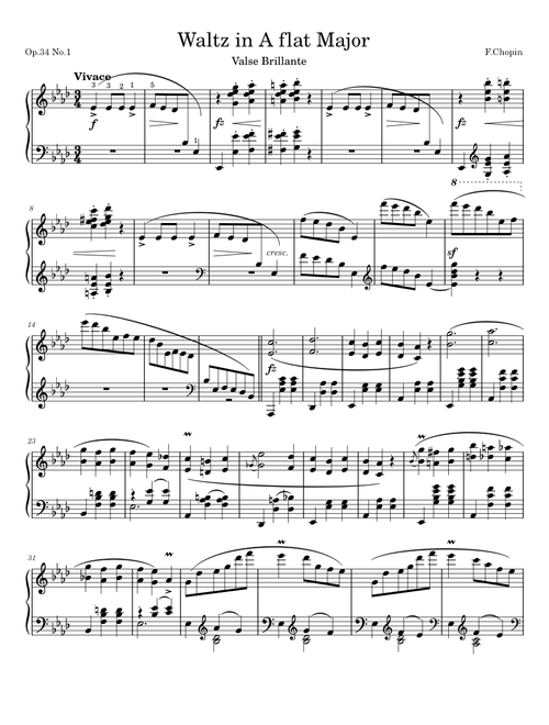 Chopin - Waltz in A flat Major, 'Valse Brillante' Op 34. No 1
