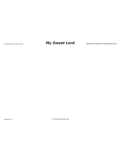 My sweet lord – George Harrison