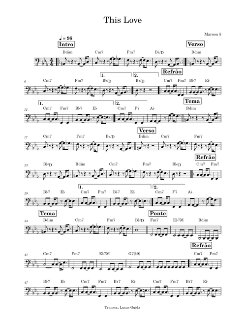 This love – Maroon 5 (Bass)