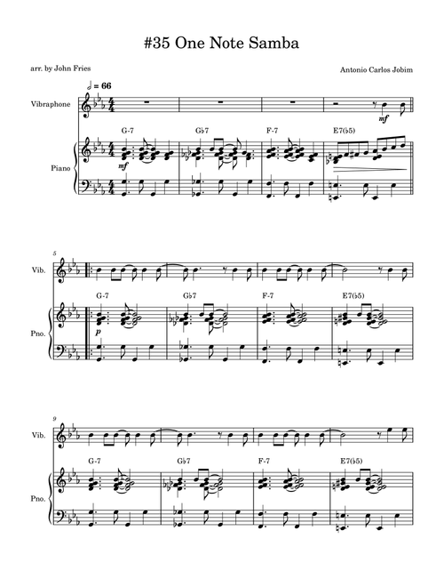 One Note Samba (Samba De Uma Nota So) (Arr. John Fries) - Pat Thomas (Vibraphone Solo)