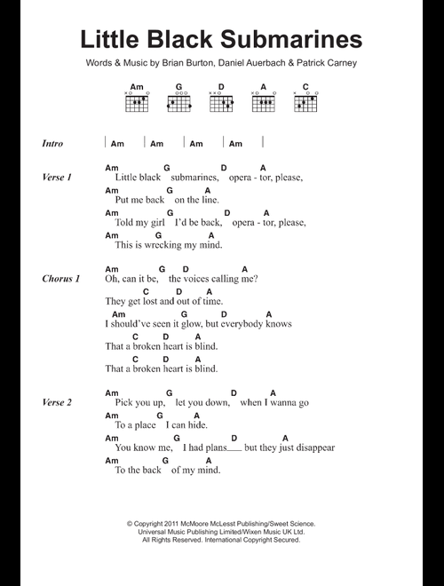 Little Black Submarines - The Black Keys (Guitar Chords-Lyrics)