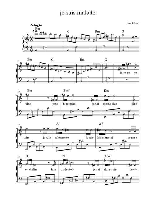Je Suis Malade – Lara Fabian