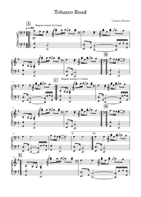 Free Tobacco Road by Common Market sheet music