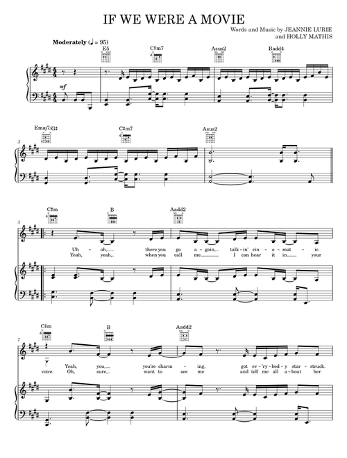 If We Were A Movie - Hannah Montana, Miley Cyrus (Piano-Vocal-Guitar)