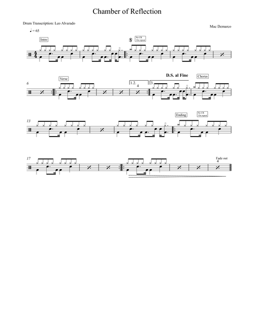 Chamber Of Reflection (Arr. Drum Transcription: Leo Alvarado) - Baby Rose (Drums)