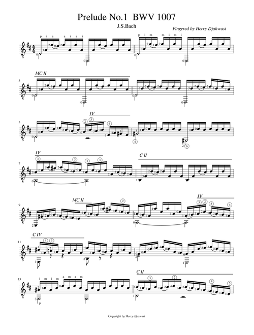 J.S.Bach Prelude No 1 BWV 1007