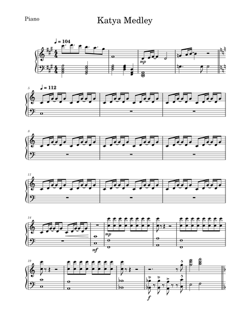 Anime Medley – Various Artists Katya Medley-Piano