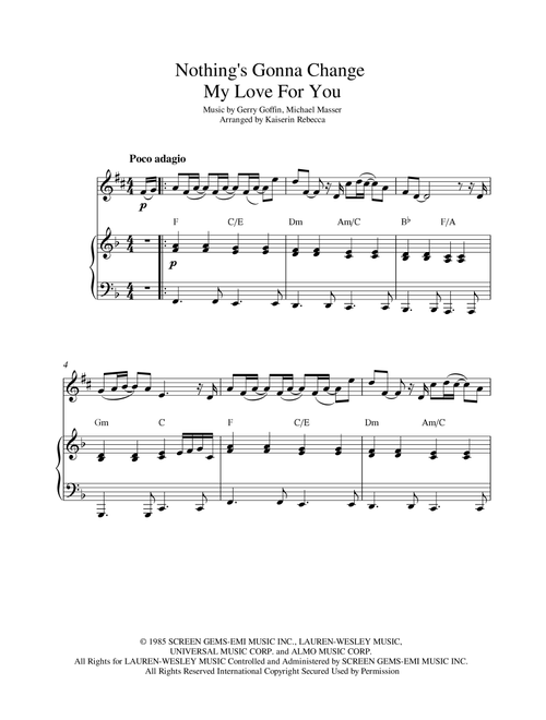 Nothing's Gonna Change My Love For You (Arr. Kaiserin Rebecca) - Glenn Medeiros (Alto Sax and Piano)