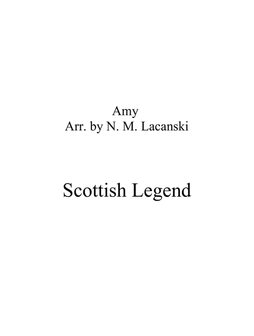 Scottish Legend (Arr. Nick Lacanski) - Beach, Amy (String Quartet)
