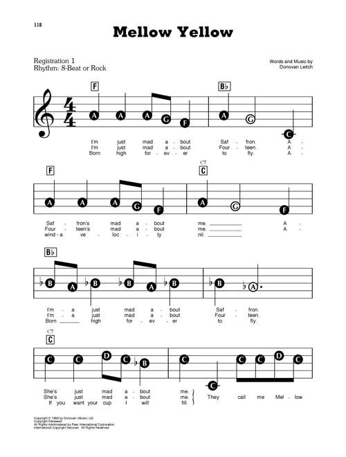 Mellow Yellow - Donovan (E-Z Play Today)