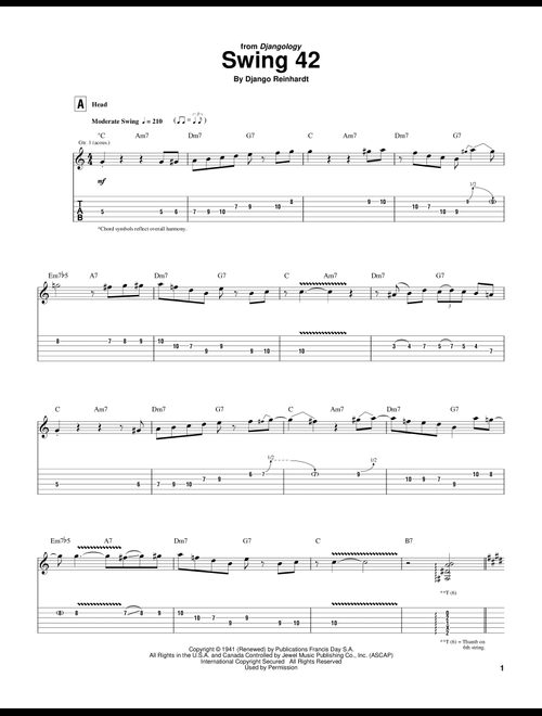Swing 42 - Django Reinhardt (Guitar Tab)