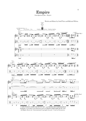 Play Official version of Empire Sheet Music by Queensrÿche for