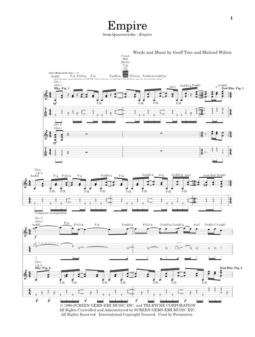 【バンド・スコア】クイーンズライチ／エンパイア Play Official version of Empire Sheet Music by Queensrÿche for