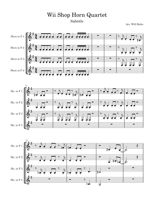 Wii Shop Channel Theme – Horn Quartet