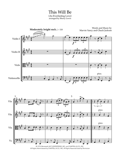This Will Be (An Everlasting Love) (Arr. Sherry Lewis) - Natalie Cole (String Quartet)
