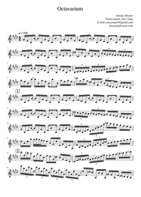 Free Octavarium by Dream Theater sheet music | Download PDF or