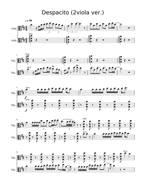 Despacito for 2 viola