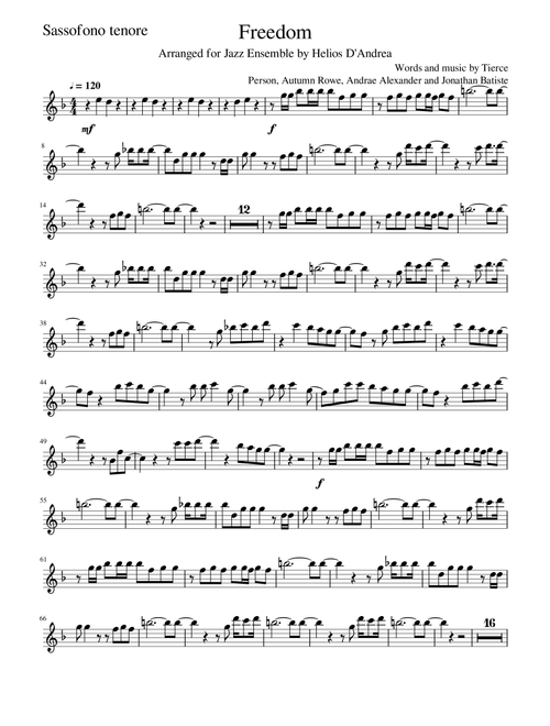 Freedom (Arr. Helios D'Andrea) - Jon Batiste (Tenor Sax Solo)